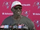 ampa Bay Buccaneers head coach Todd Bowles speaks to the media after practice at NFL football minicamp Thursday, June 12, 2025, in Tampa, Fla. (AP Photo/Chris O’Meara)